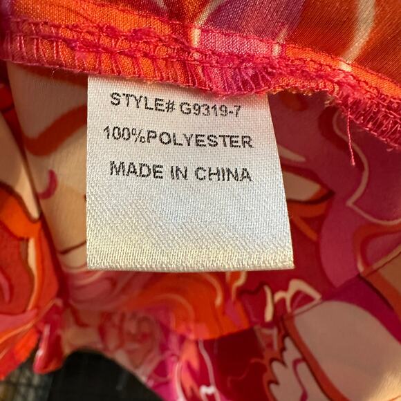 JODIFL Women's Red Orange Feminine Ruffled Neck/Sleeve Dress Small - Picture 3 of 7